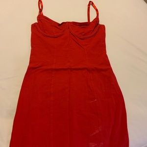 Red body con mini dress